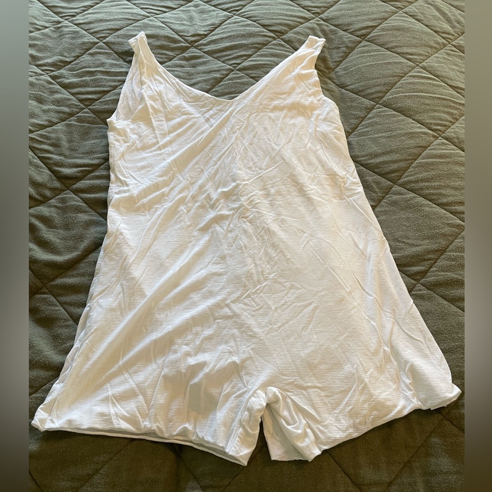 lunya White Sleeveless Romper Pajama